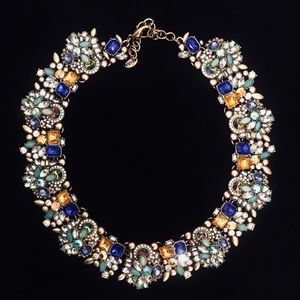 Zara Colorful Jeweled Statement Necklace